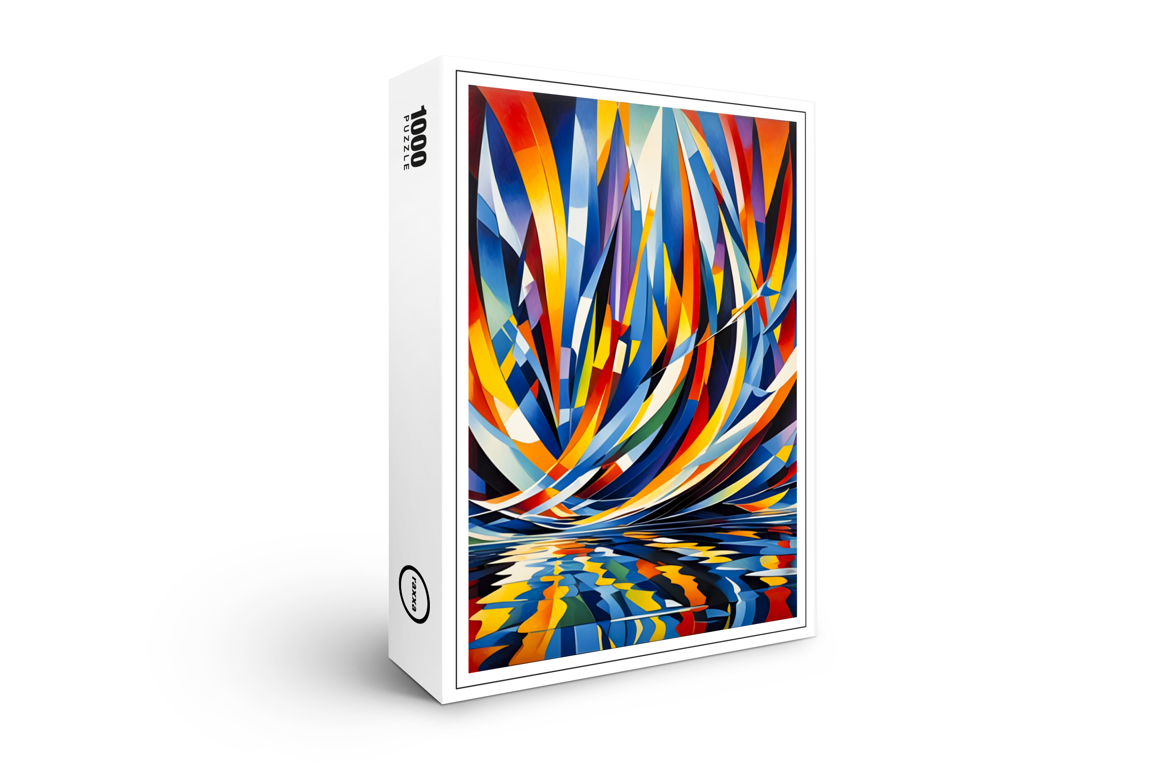 raxxa Premium-Puzzle: Reflective Curve Geometry Abstraction