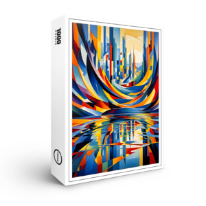 raxxa Premium-Puzzle: Urban Skyline Reflection Abstraction
