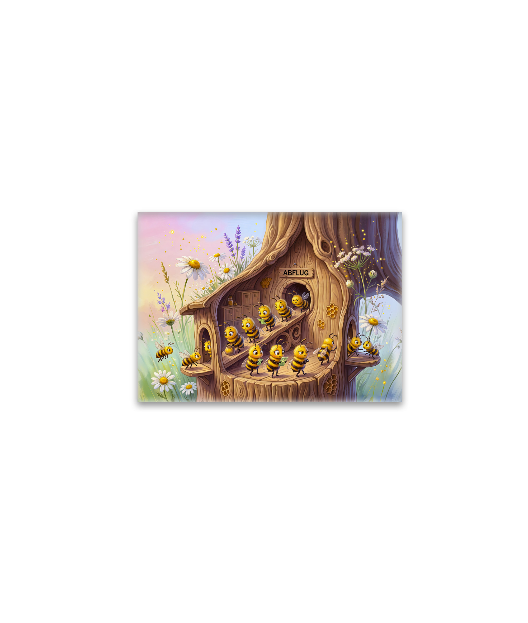raxxa Glas-Magnet: Two bees preparing for cheerful comic departure