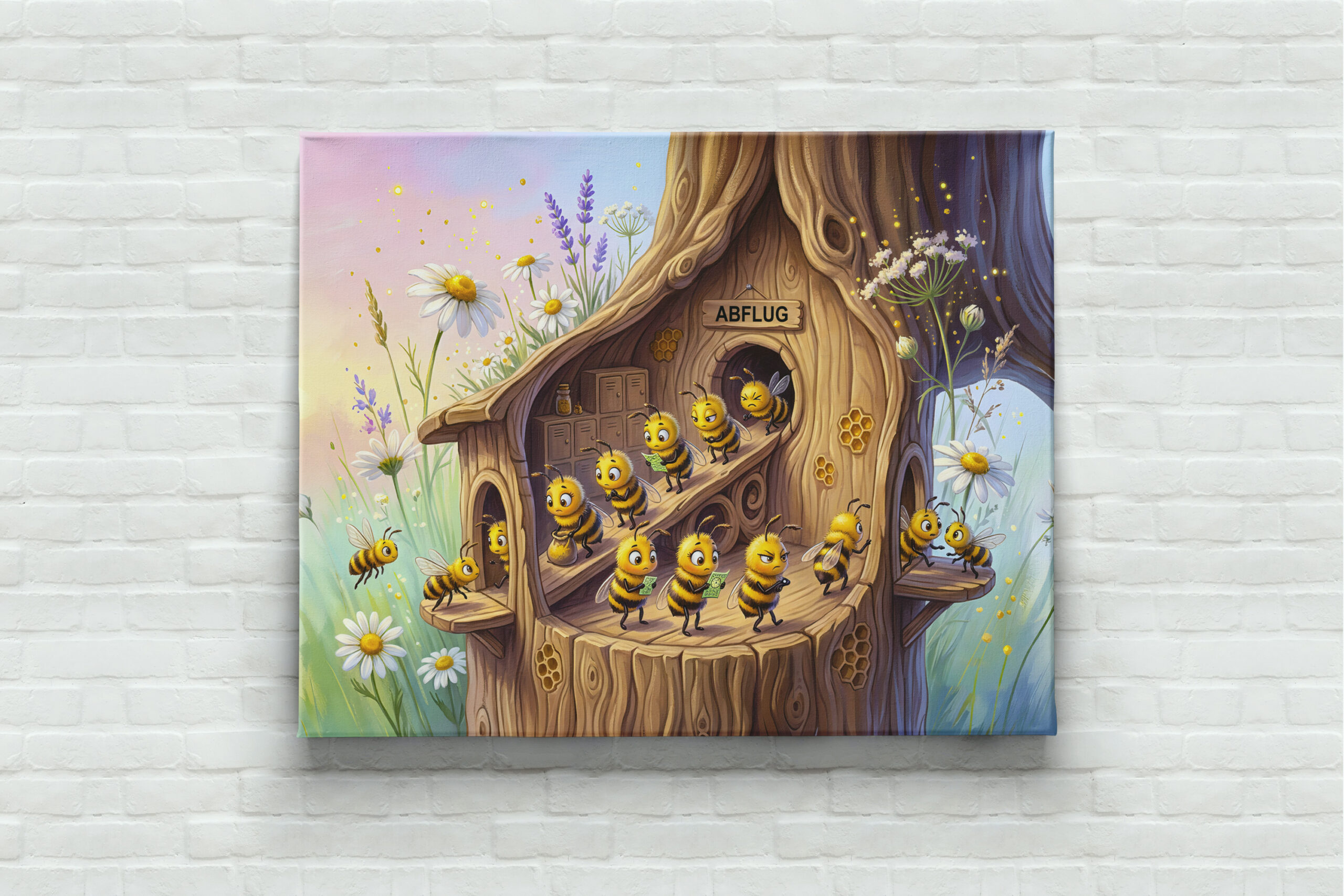 raxxa Canva: Two bees preparing for cheerful comic departure - Imagen 3